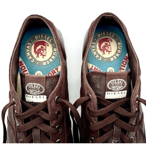 Diesel Yuk & Net Men's Size 12 Brown Low leather/Suede/canvas shoes Pre Owned - Picture 8 of 11